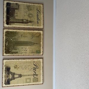 Canvas LONDON PARIS NEW YORK purchased from Bed Bath and Beyond